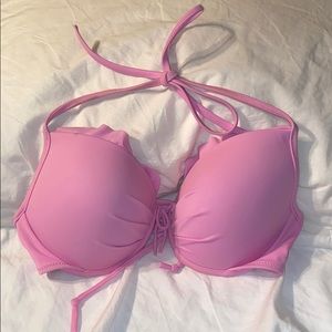 Pink VS push up ruffle bikini top